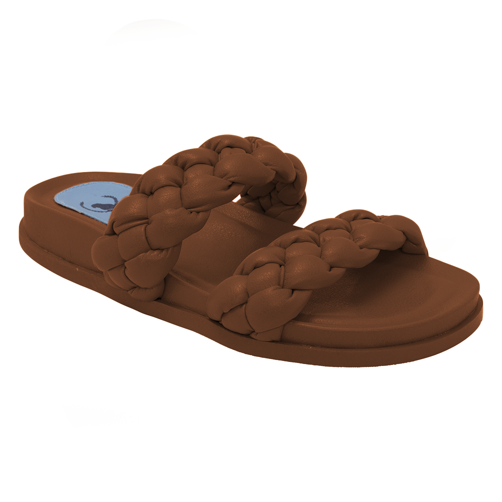 Slider Acolchoada Trançada Brownie