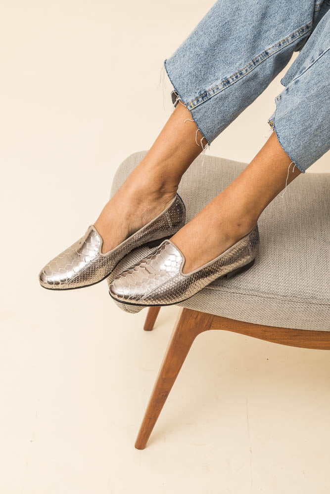Loafer Python Prata