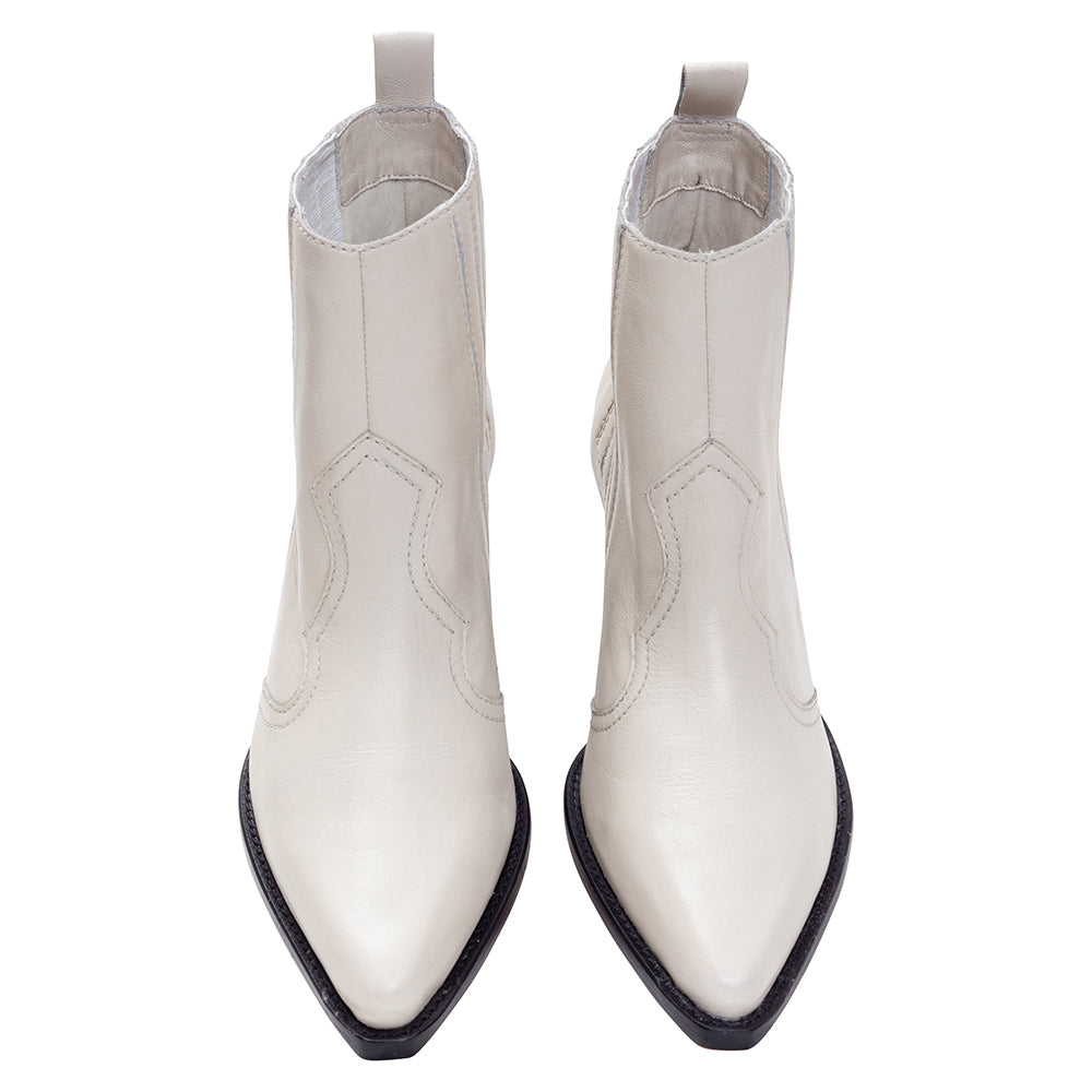 Bota Couro Country Low Off White