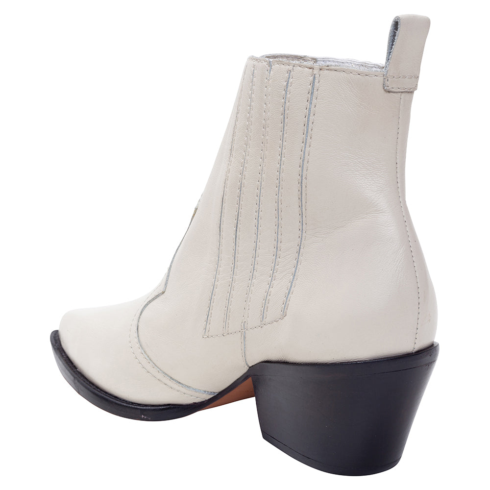 Bota Couro Country Low Off White