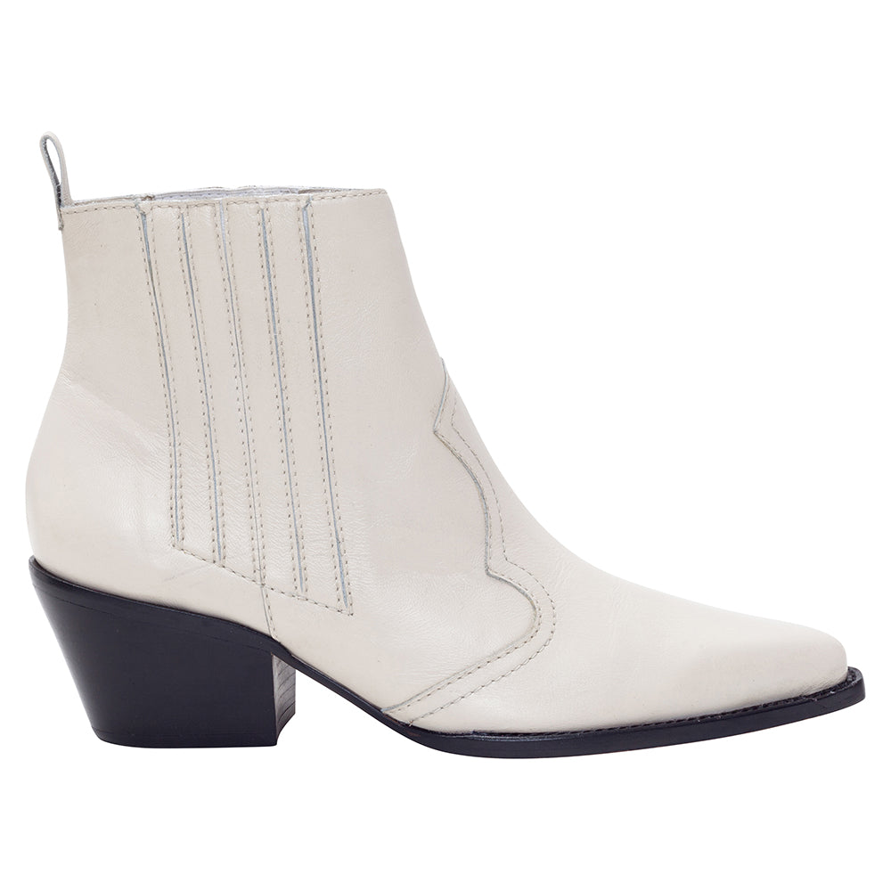 Bota Couro Country Low Off White