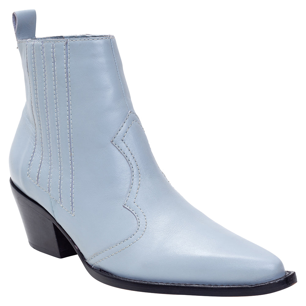 Bota Couro Country Low Azul Claro