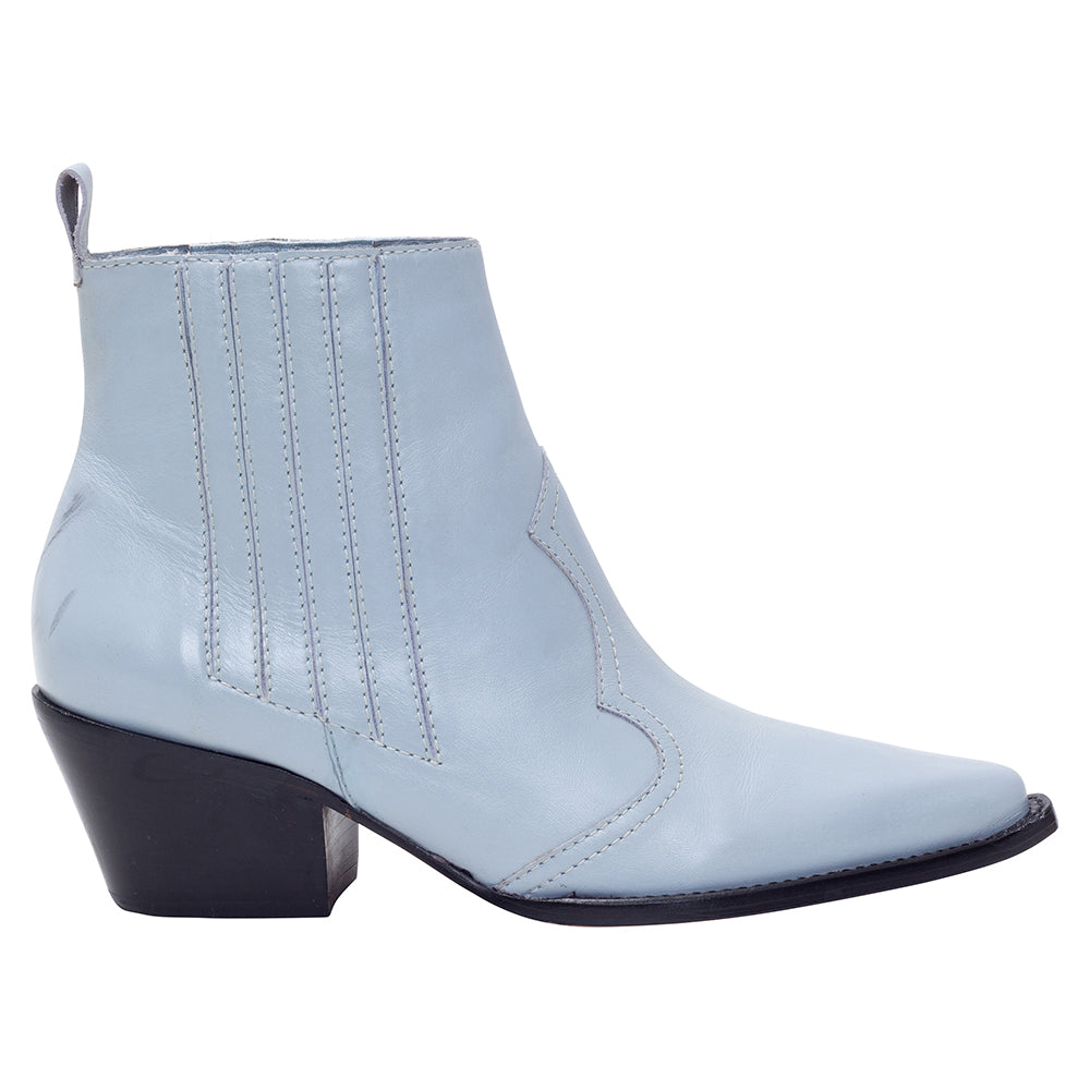 Bota Couro Country Low Azul Claro