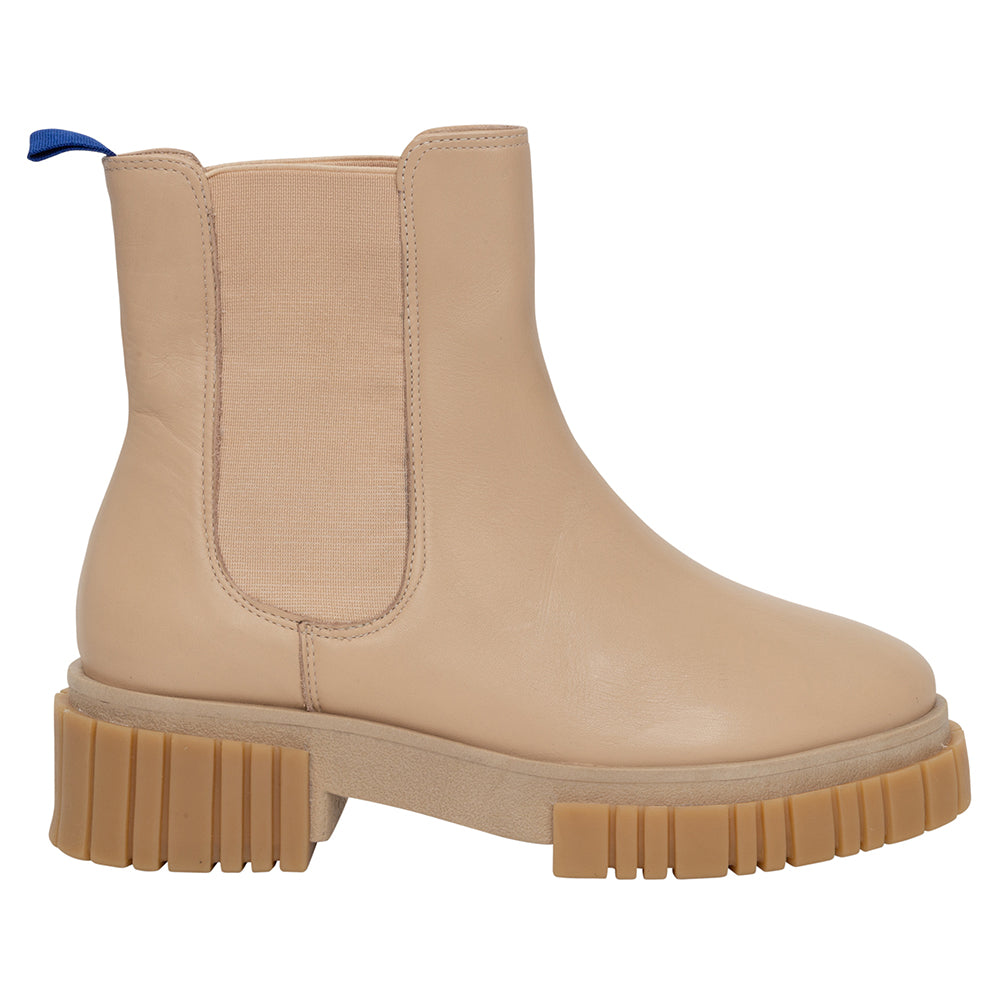 Bota Couro Chelsea Long Nude