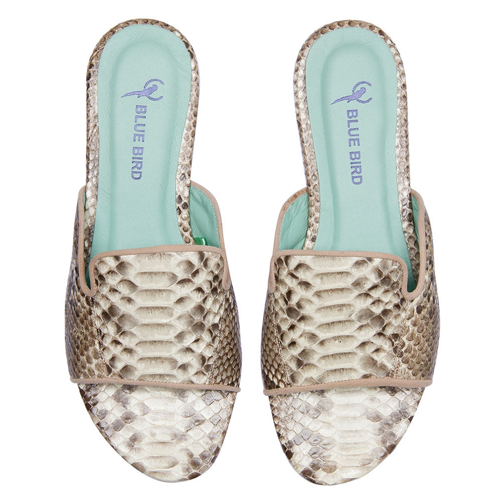 Rasteira Shower Flat Python Branco