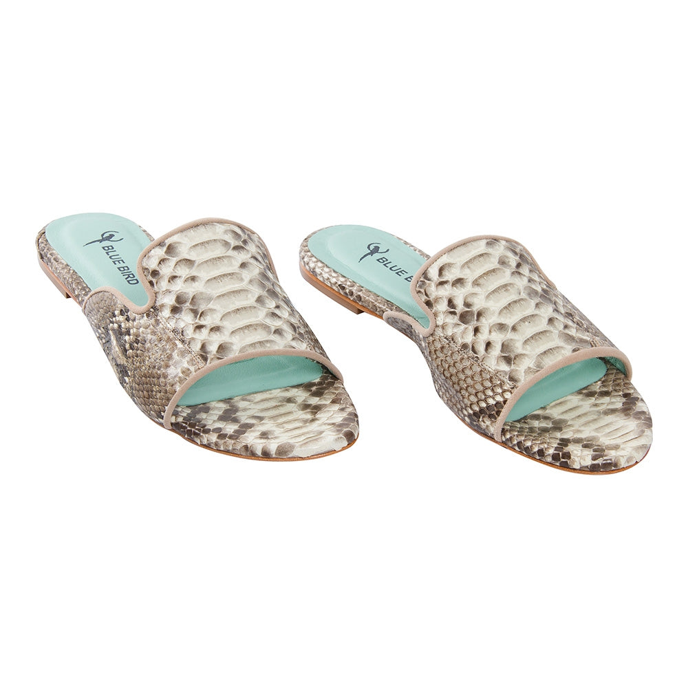 Rasteira Shower Flat Python Branco