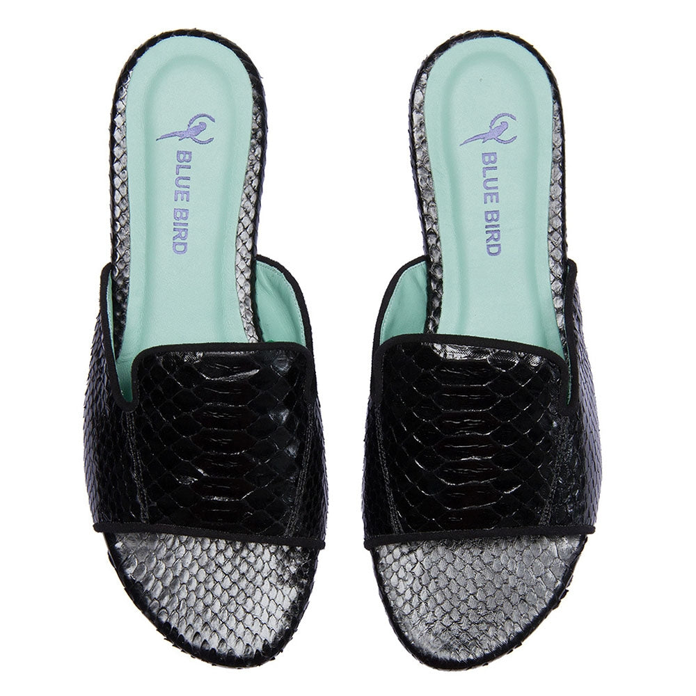 Rasteira Shower Flat Python Preto