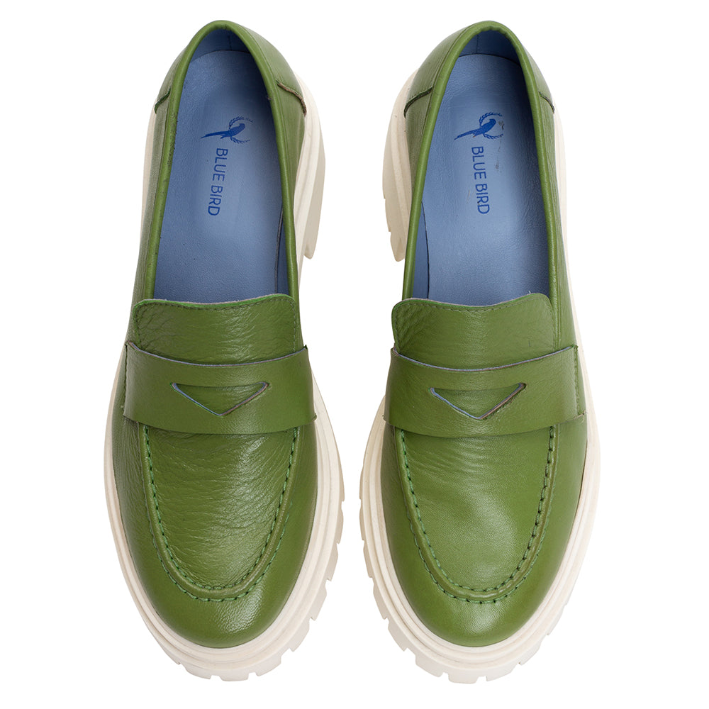 High Loafer Couro Verde Oliva