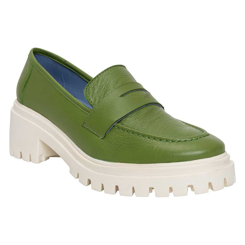 High Loafer Couro Verde Oliva