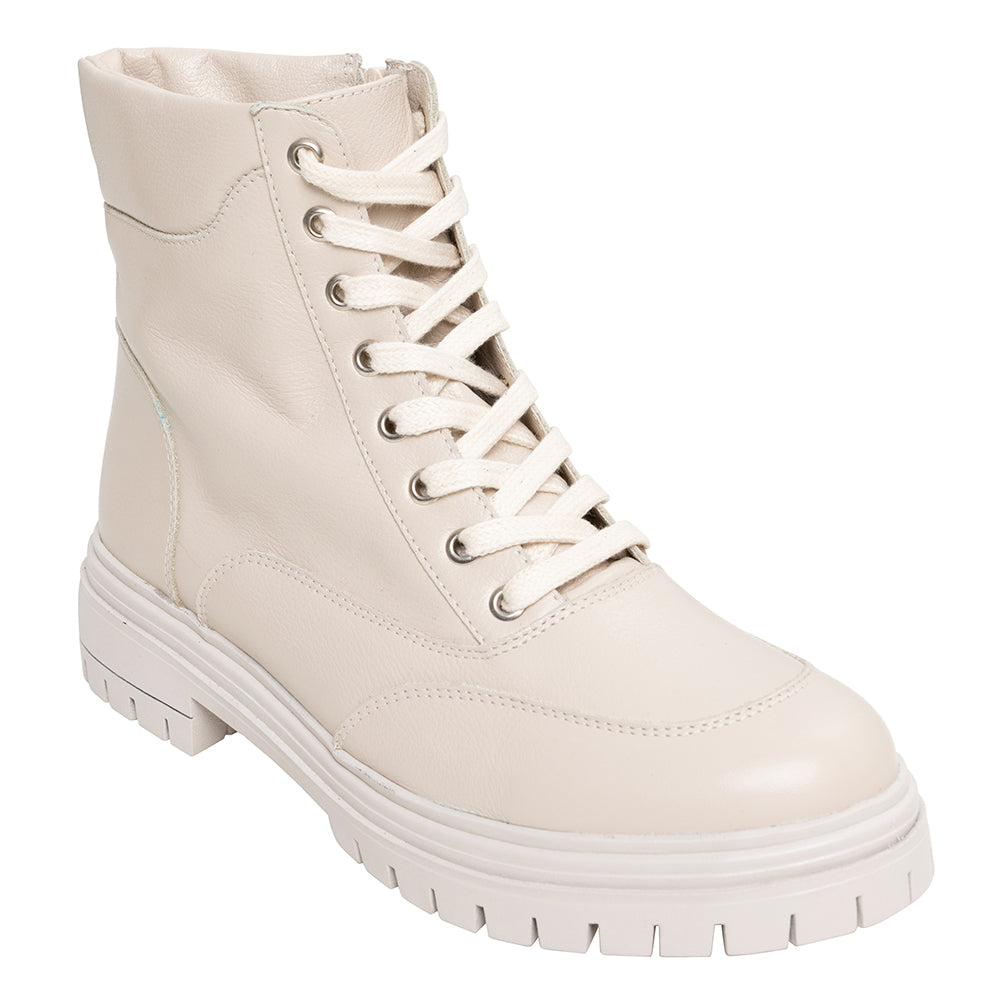 Bota Tracker Couro Off White